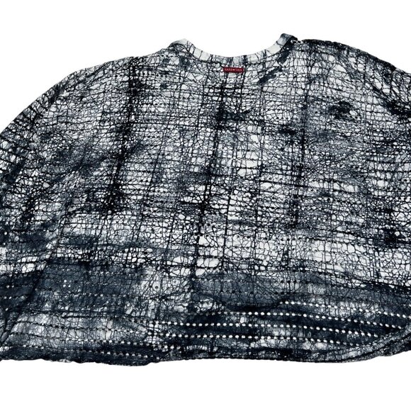 Hard Tail Forever Women's Size Small Black & White Tie-Dye Mesh Top Pullover - Picture 4 of 4
